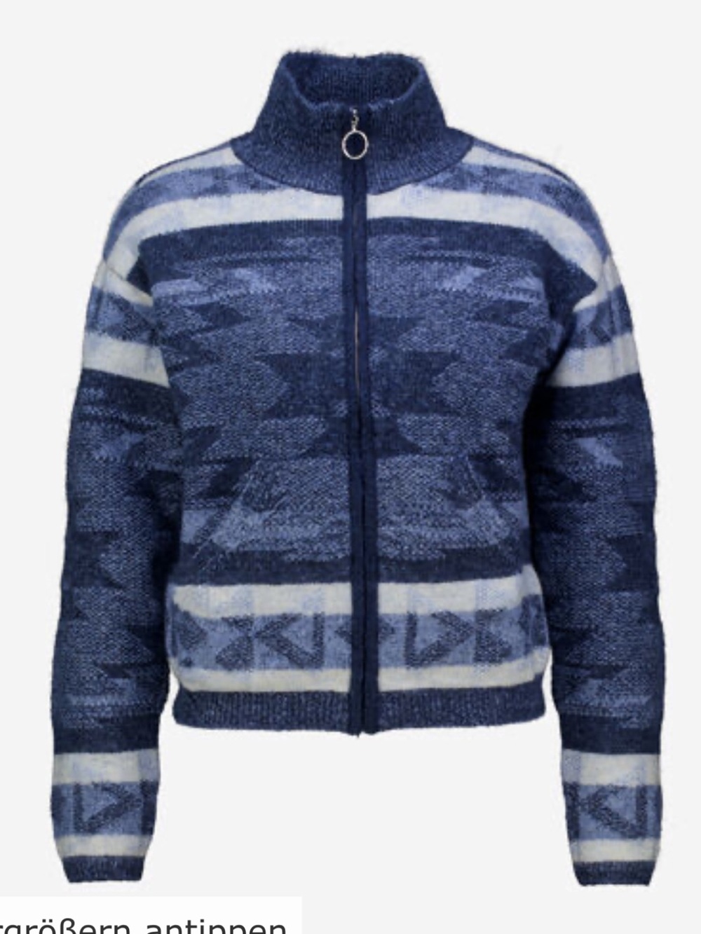 Lucky Brand Full Front Zip Southwest Turtleneck Sweater Cardigan Jacket Small